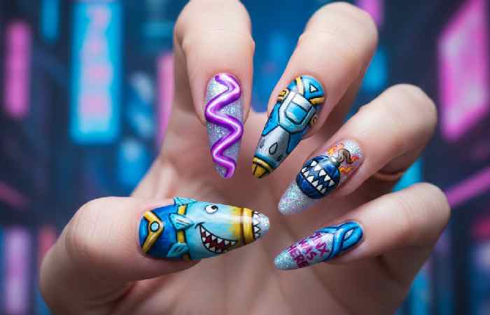 jinx cosplay nails