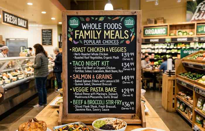 whole foods family meals menu 
