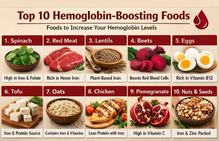 10 hemoglobin food chart