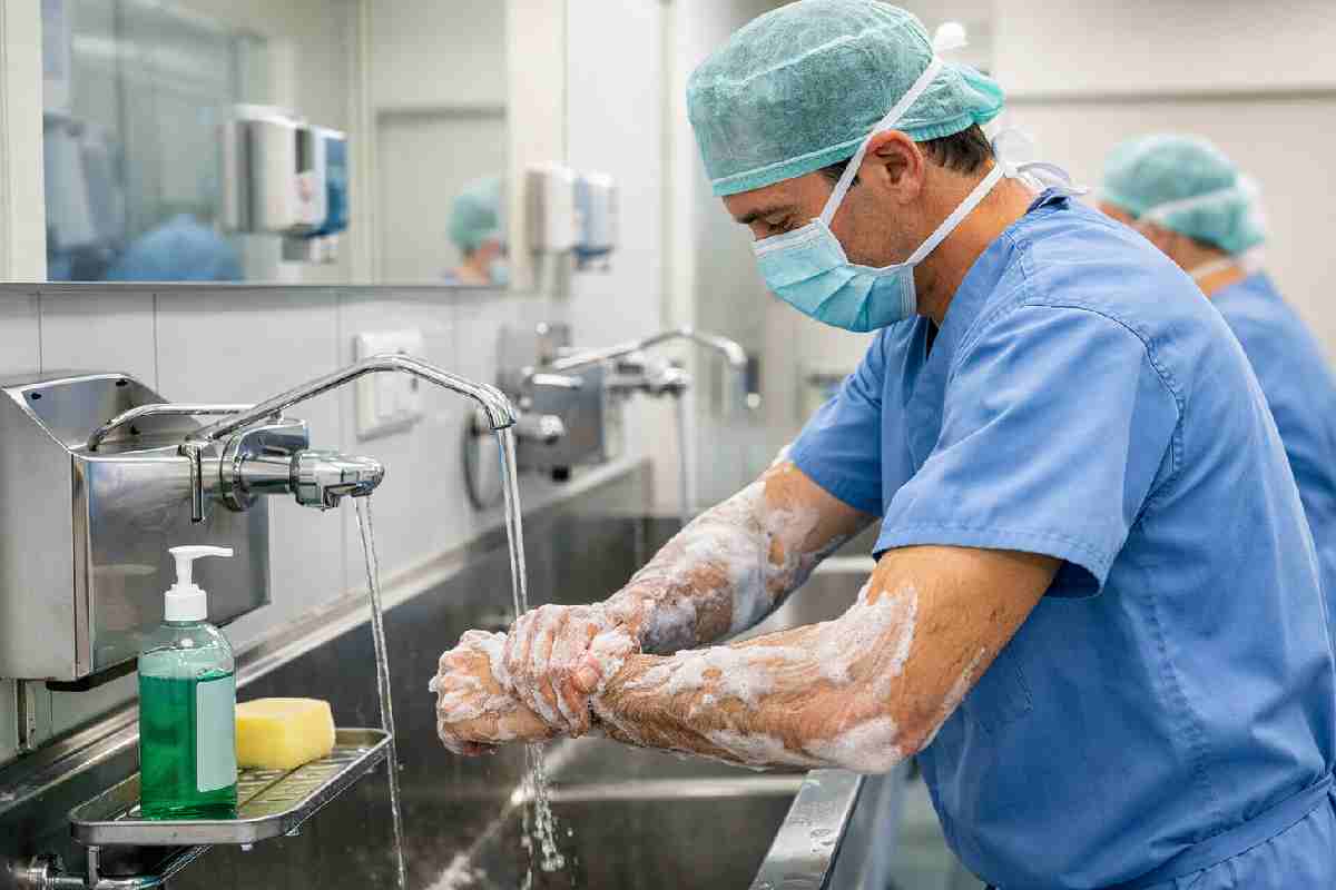 surgical hand washing steps